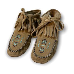 Lands' End Girls Fringe Moccasins